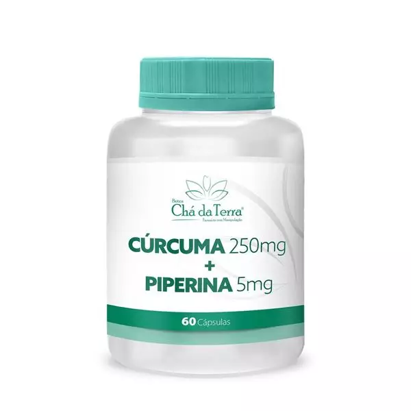 Cúrcuma 250mg + Piperina 5mg 60 Cápsulas