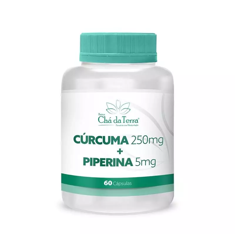 Cúrcuma 250mg + Piperina 5mg 60 Cápsulas