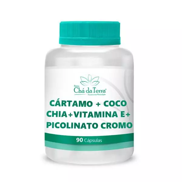 Cartamo+Coco+Chia+Vit E+Picolinato Cromo 90 Cápsulas Cartamo+Coco+Chia+Vit E+Picolinato Cromo 90 Cápsulas