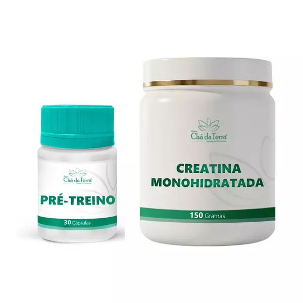 KIT Creatina 150 Gramas + Pré-treino 30 Cápsulas