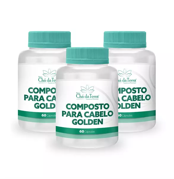 Composto para Cabelo Golden 60 Cápsulas - 3 unidades