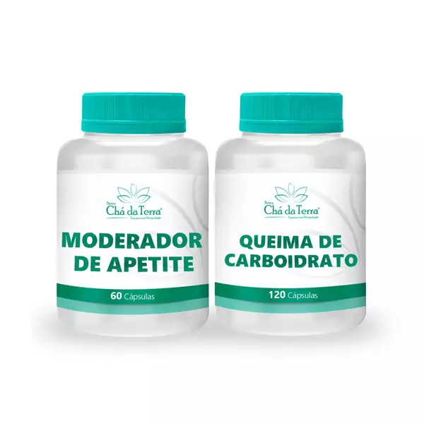 KIT Moderador de Apetite 60 Cápsulas + Queima de Carboidrato 120 Cápsulas