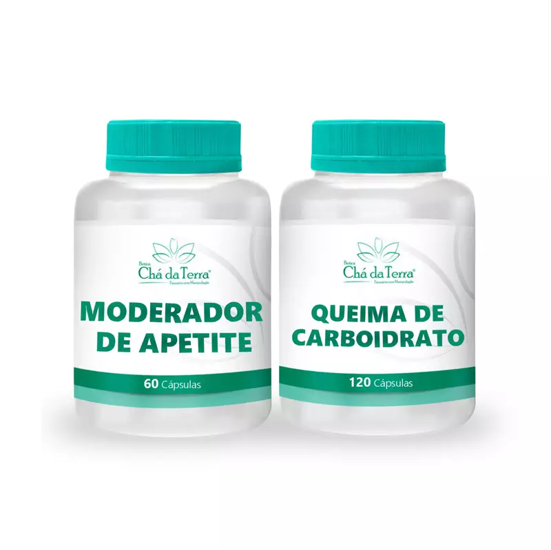 KIT Moderador de Apetite 60 Cápsulas + Queima de Carboidrato 120 Cápsulas