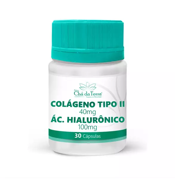 Colágeno Tipo II 40mg + Ácido Hialurônico 100mg 30 Cápsulas